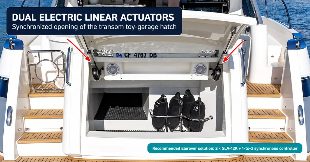 Dual Linear Actuators for Yacht Toy-Garage Hatches | SLA-12K