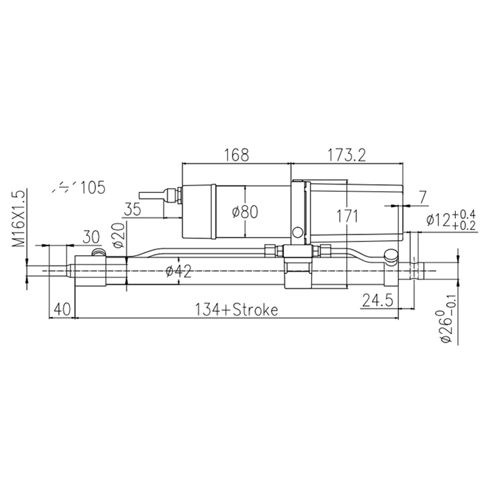 SLA-NH32S 12000N load electric hydraulic linear actuator thumbnail 2