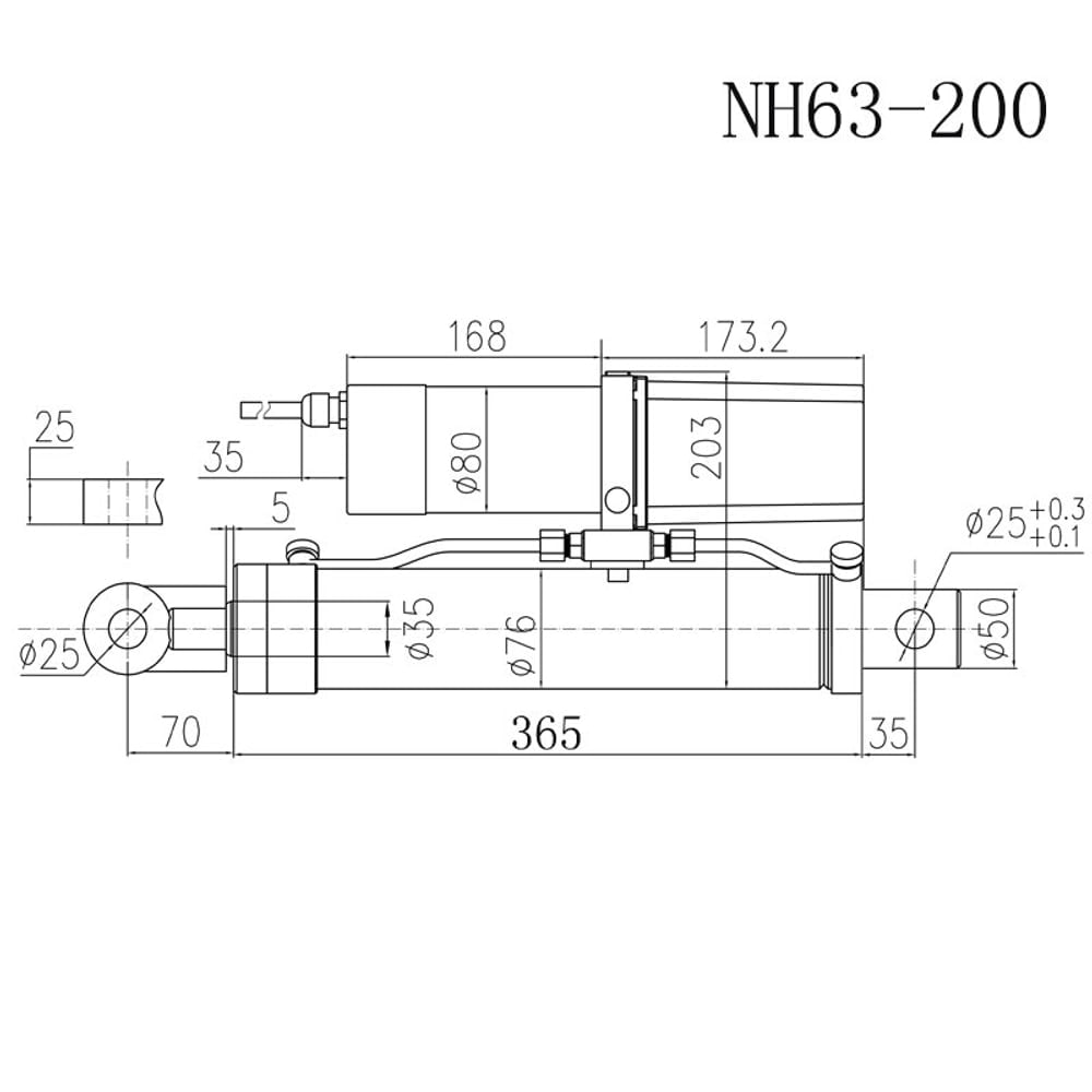SLA-NH63S 50000N load electric hydraulic linear actuator thumbnail 3