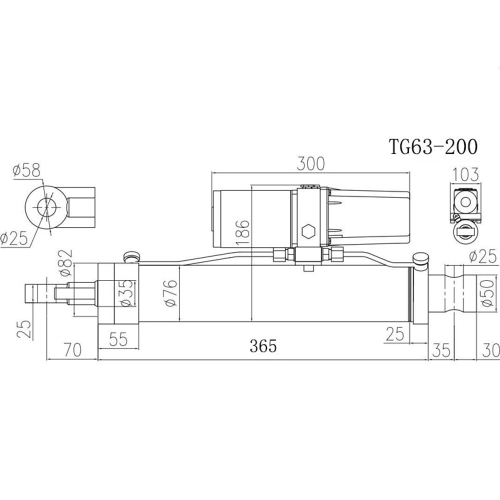 SLA-TG63S 45000N load/push force electric hydraulic linear actuator thumbnail 2