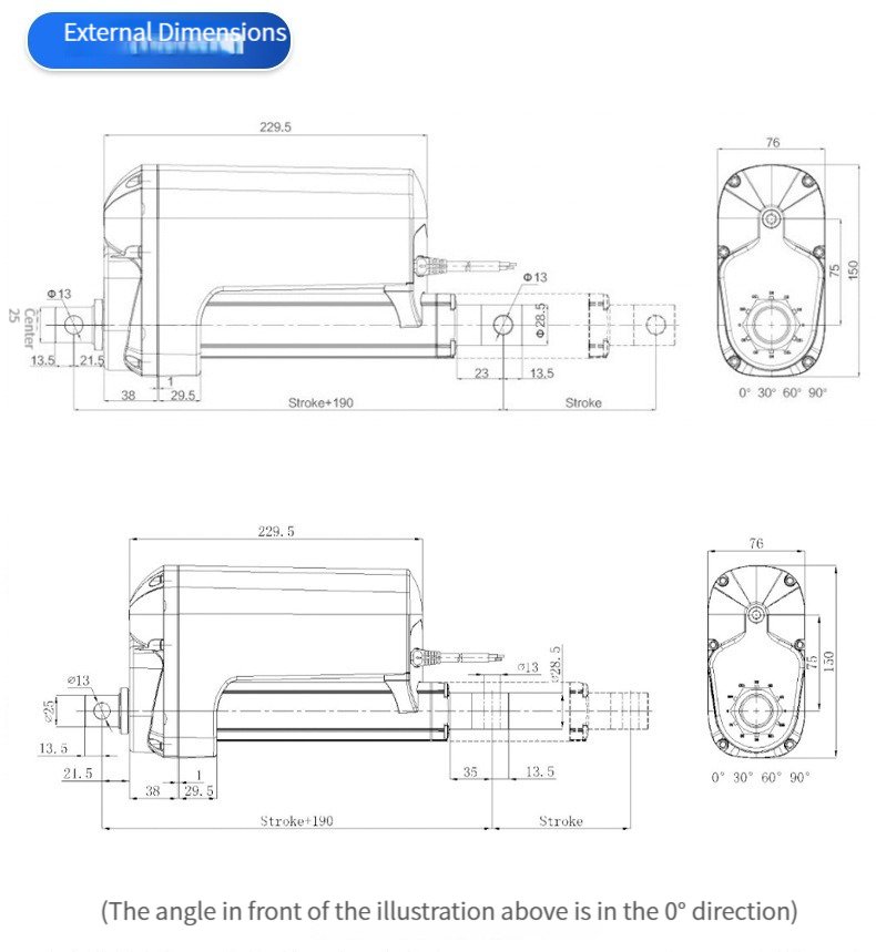 SLA-12K linear actuator 12000n heavy duty dc actuator thumbnail 4