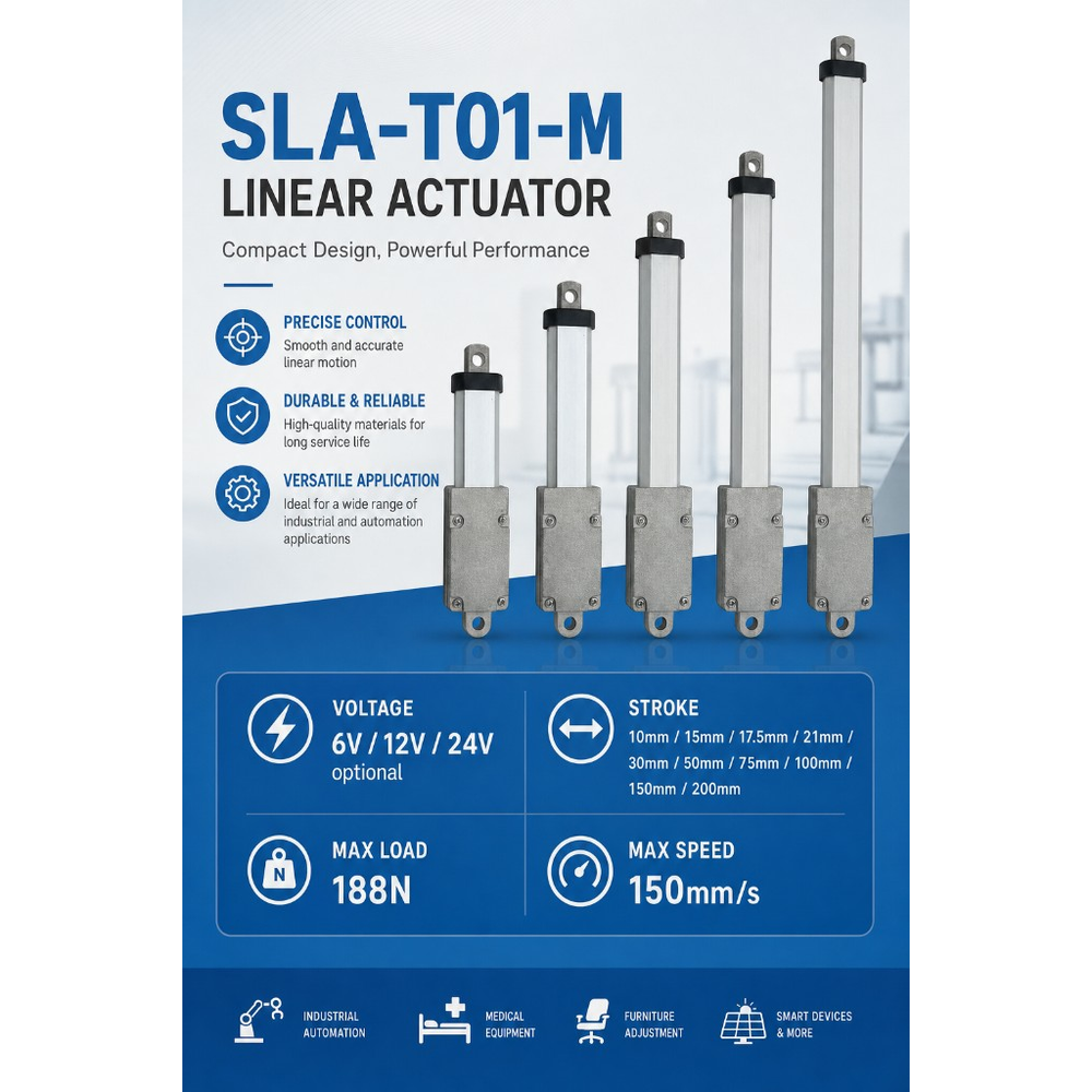 SLA-T01-M 30mm stroke linear actuator thumbnail 3