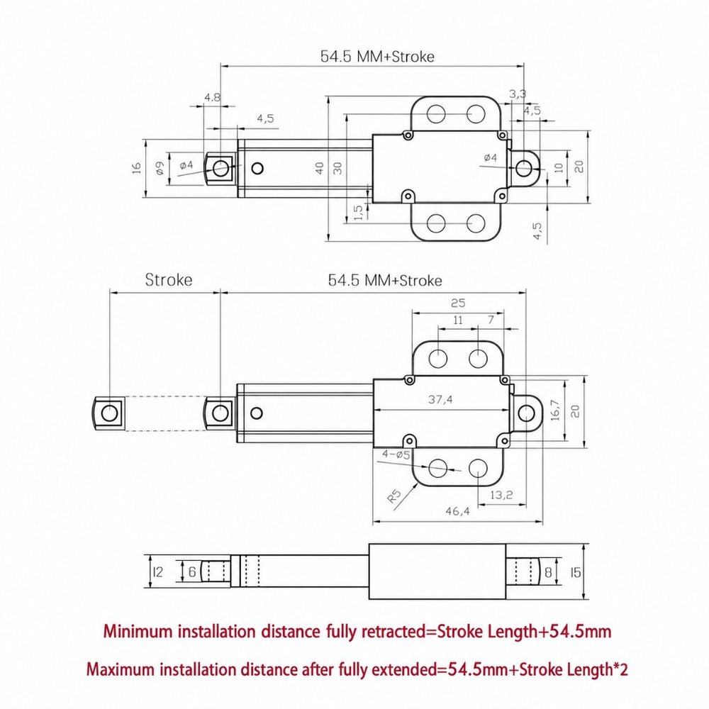 SLA-T01-W 100mm stroke linear actuator thumbnail 2