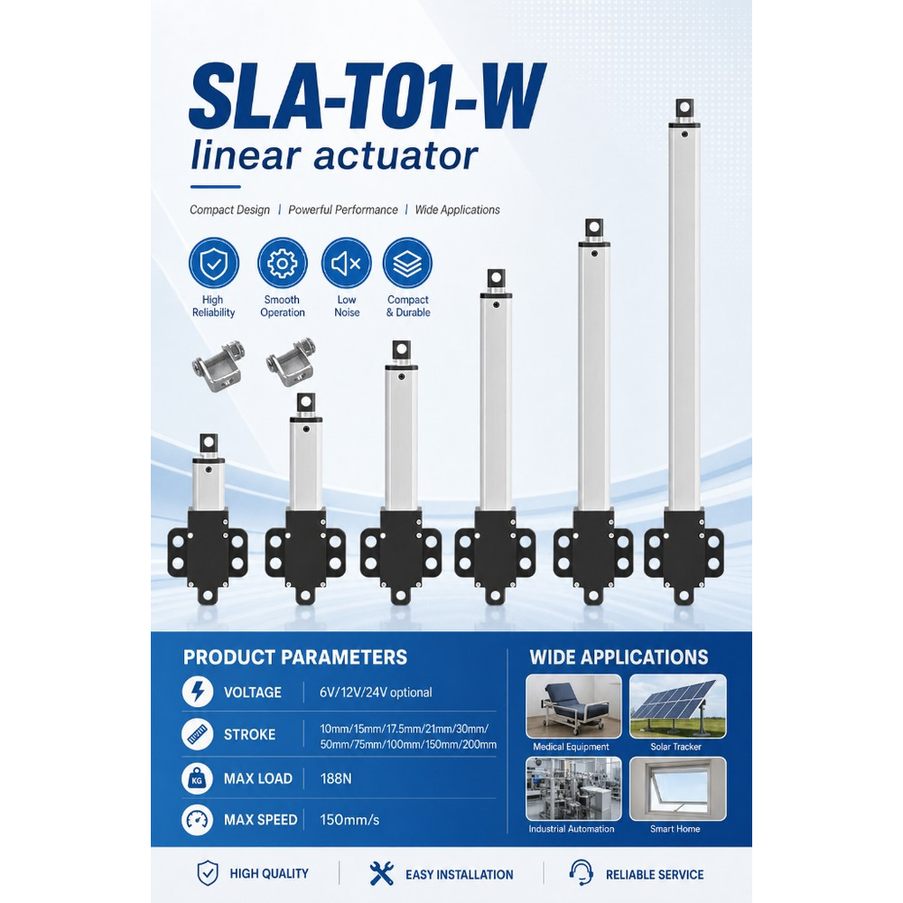 SLA-T01-W 100mm stroke linear actuator thumbnail 3
